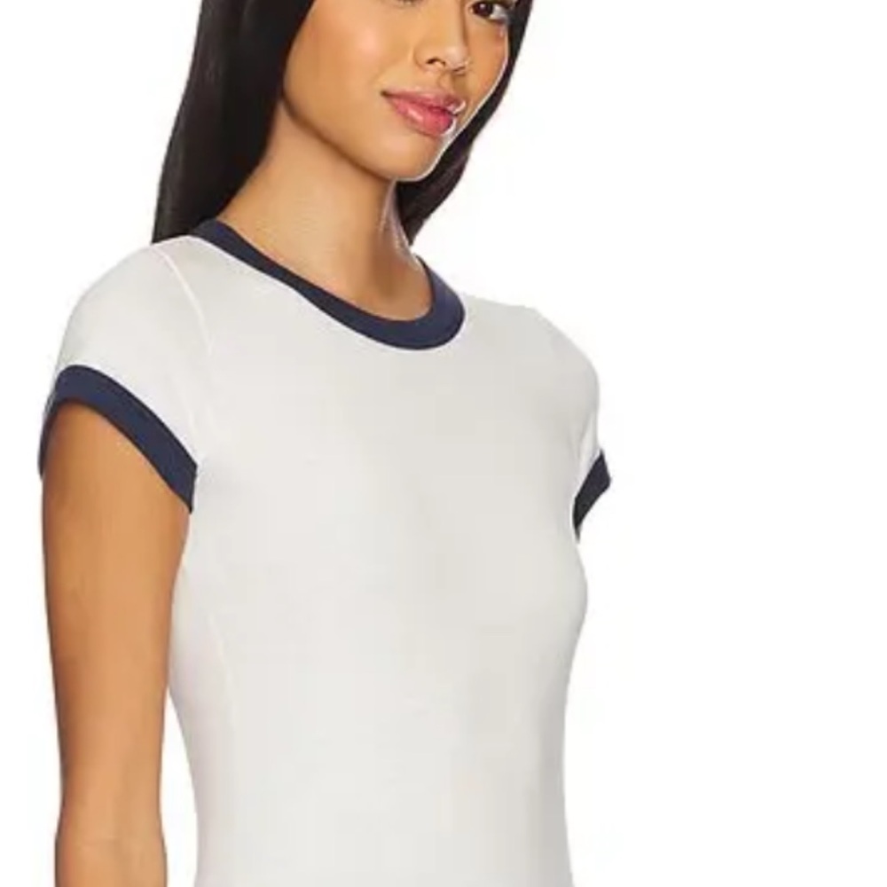 NSF Women's White Tee with Navy Accents